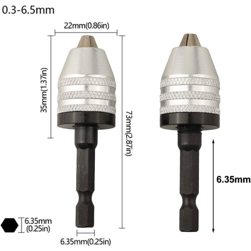 Efficiency Keyless Chuck Set With Two Adapters For Instant Drilling Tool Change (A) 1