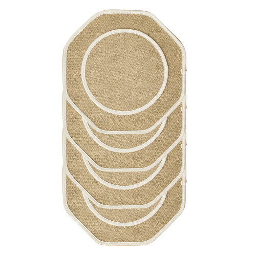 4pcs Table Mats Heat Resistant Spillproof Dining Placemat-Beige