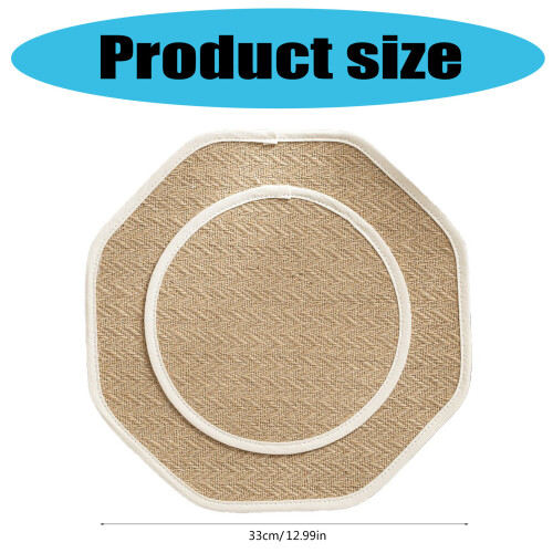 4pcs Table Mats Heat Resistant Spillproof Dining Placemat-Beige 2