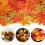 50Pcs Bright Colored Faux Maple Leaf Models With Natural-11 5