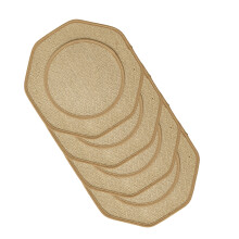 4-Piece Dining Placemat Vintaged Linen Table Mats Set-Khaki