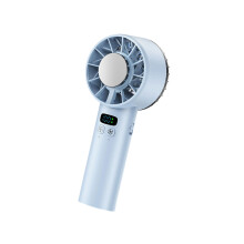 Quiet Fan Digital Display USB Fan Powerful Fan 5200mAh-Blue
