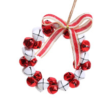 Metal Christmas Bell Decoration 13x20cm Small-Red white