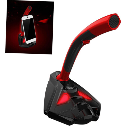 USB Microphone with Sound for Gaming, Video Chat, and Singing, Red 1