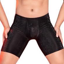 Boxer Shorts Men's Gay Lingerie Sexy Underwear Sissy Underwear Leather Black Shorts Bulge Pouch Lingerie A6 Clear Unit size