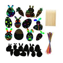Easter Scratch Cards DIY Scratch Paper Party Supplies Rainbow Scratch Paper