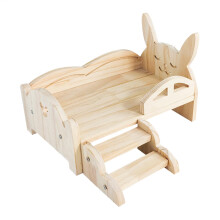 Wooden Base Bed Small Animal Sleeping Nest Rabbit Hut House Handmade Rabbit Beds Pet Wood Sleeping Platform Cosy Rabbit Hideout