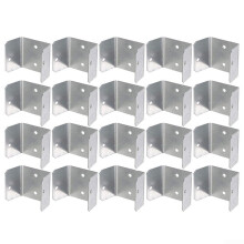 Galvanized Fence Clips Heavy Duty Steel Brackets Rust Resistant for Timber Posts 20 Pack