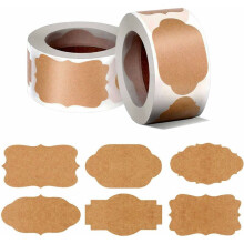 Holiday Present Stickers, 6 Unique Designs in Different Shapes, Kraft Paper Stickers for Gift Wrapping, Parties, and Events