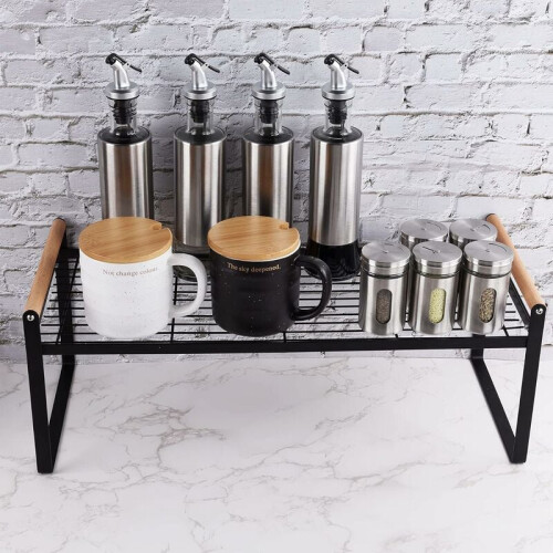 Versatile Kitchen Bathroom Organizer, Max Utility Space Saving Stackable Rust Resistant Rack, Non Slip Heavy Duty Metal Storage For Dishes Bottles Can 1