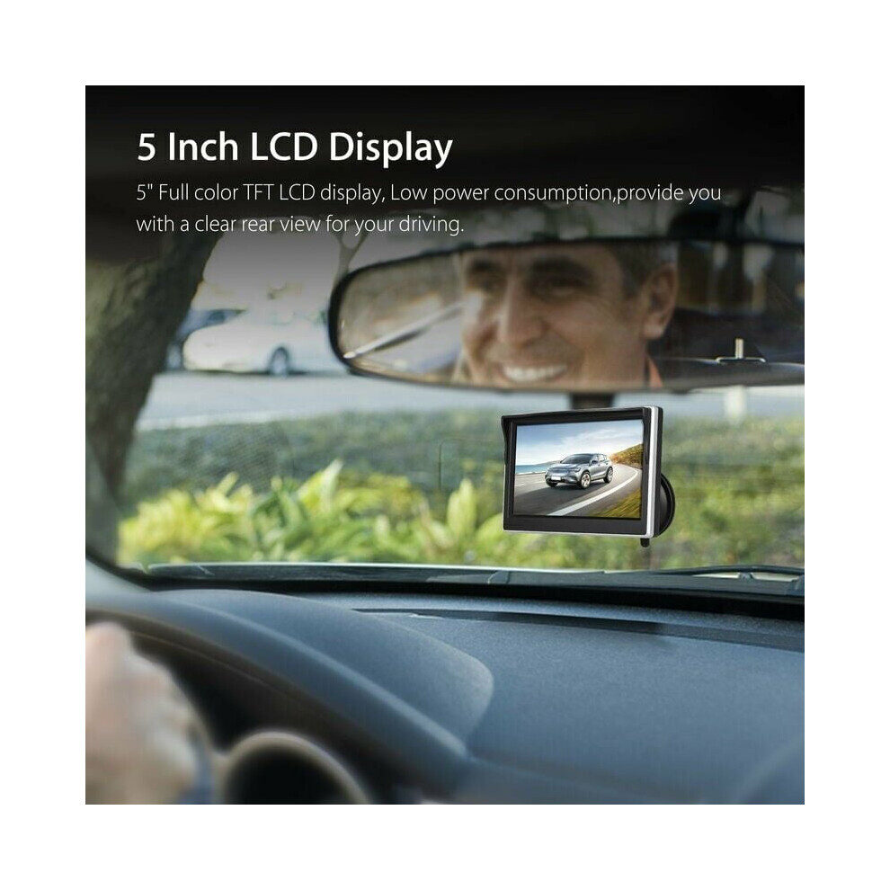 Backup Camera And Monitor Kit For Safer Parking, Waterproof License Plate Camera With Distance Scale Lines For Clear Rear View Driving 9128293336154