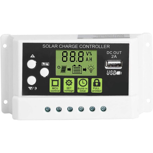 Ρυθμιστής φόρτισης Pwm Solar, οθόνη LCD Kyz-20A με διπλή θύρα USB για βέλτιστη απόδοση και 1