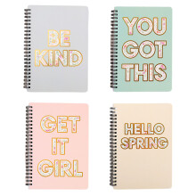 Spiral Notebook with Twin-Wire Binding, Durable Hardcover Smooth Writing Experience, Multi-Color Design College Ruled for Office School Home, Ink