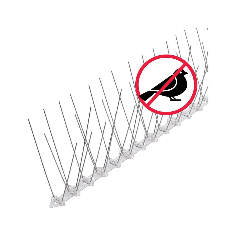 Weatherproof Stainless Steel Bird Spikes, Heavy-Duty Long Term Use Flexible Polycarbonate Base, Ideal For Universal Click System Installation, Robust 9441426367772