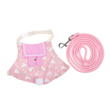 Pet Rabbit Clothing Bunny Harness Cage Costume Kit Carrier Accessories Strap Leash Litter Plush Liner Pink Cotton