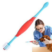 Dog toothbrush, doubleheaded dog toothbrush for dental care  360degree cleaning accessory for daily dental care at home, travel  outdoor use.