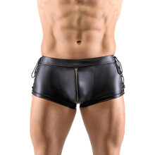 Latex Lingerie for Sex Underwear Sexy Shorts Leather Lingerie Sissy Black Lingerie Bulge Pouch Gay Underwear A5 Black XL
