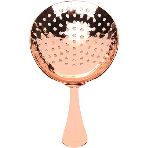 Julep Strainer Stainless Steel Cocktail Strainer With Ergonomic Bartender Handle Copper Plating 1