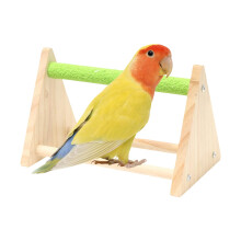 Bird Porch Wooden Bird Training Accessories Playground For Parakeet Canary Cockatiel Finch Toy Inside Cage