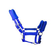 Thickened Soft Padded Adjustable Bridle with Comfortable Soft Fleece and Foam Padding Blue Large