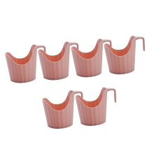 Scald Disposable Paper Cup Holders 6Pcs, Pink, Handle, Portable Cup Sleeves For Tea And Hot Drinks, Easy To Clean