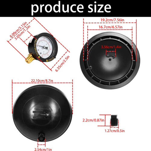 Replacement Water Valves Top Dome Assembly with Gauge for Pool 1