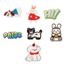 7 Pcs Cartoon Cats Applique Patches Lovely Dogs Iron On Patches