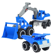 3 in 1 Construction Vehicle Excavator, Stirrer, Tipper Beach Vehicle Set, Ideal Birthday Gift for Toddlers, No Batteries, Durable and Fun