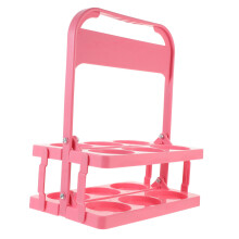 Portable Beer Bottle Rack Folding Cup Carrier For Sports Events Picnic And Outdoor Activities Bottle Holder Storage Pink