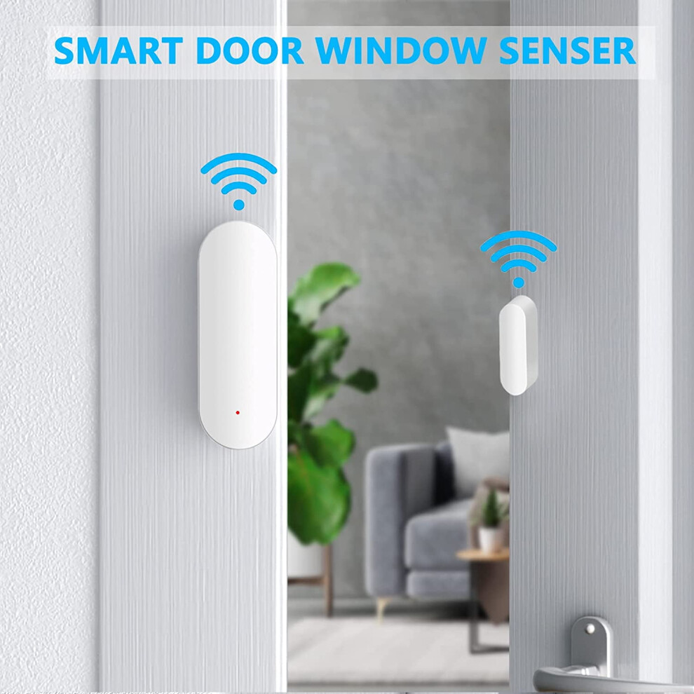 Wifi Door And Window Sensor, Wireless Contact Sensor With Free App Notification Alerts, Smart Door Sensor For Alarm System & Smart Home Automation, 9128293337458