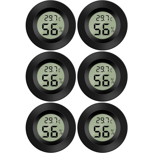 Termometro igrometro versatile per casa e ufficio, con facile commutazione tra gradi Celsius e Fahrenheit (6 pezzi)