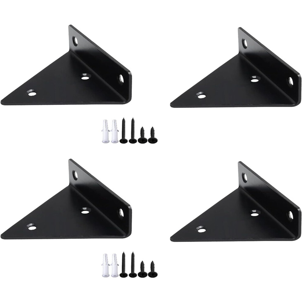 Triangle Design Floating Shelf Brackets, Solid And Rust Resistant Hidden Supports, Easy Installation Wall Mounted Brackets For A Modern Style Look 9173940343573