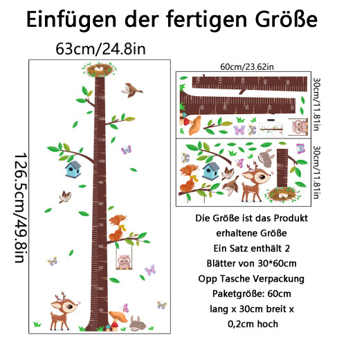 Growth Chart Tree Wall Stickers, Removable and Adaptable for Any Space 1