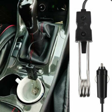 Compact Car Water Warmer, Stainless Steel Bakelite Material Immersion Heater Safe Durable for Outdoor Activities
