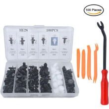 Black Nylon Push In Type Car Clips, Universal Fit Type Retainer Clips For Car Fender Skirt, Direct Replacement With Wide Application, Easy To Use