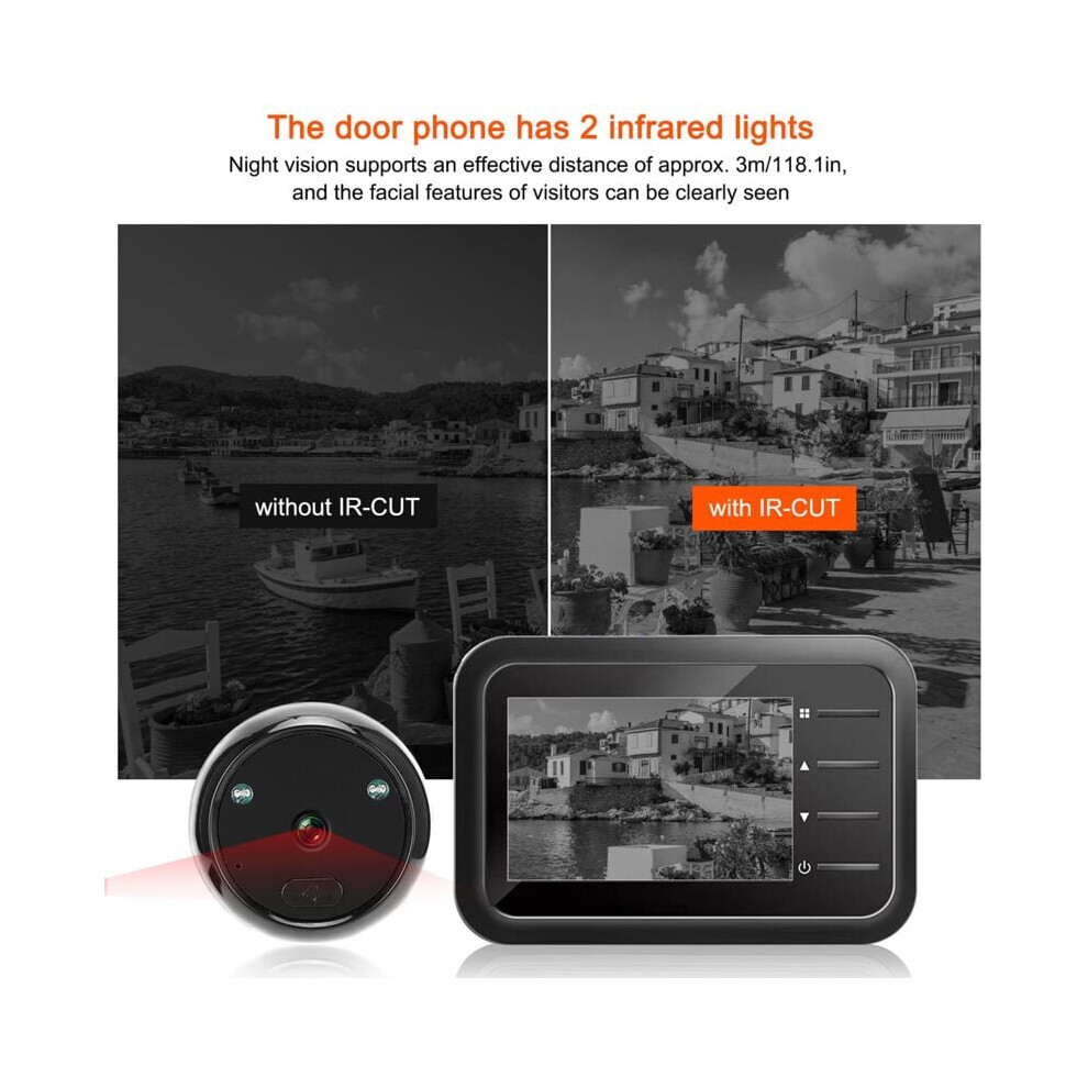 Digital Doorbell With Easy Install, Hidden Style Peephole For Full Hd Image Capture And Wide View Angle 9128293337663