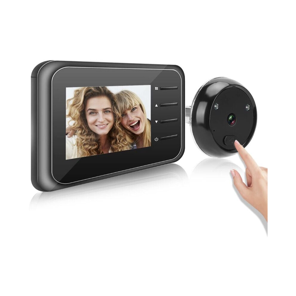 Hidden Style Peephole Digital Doorbell With Auto Motion Snapshot And Wide View Angle For Enhanced Security 9358999303185