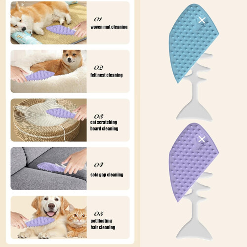 Cat combs for house cats, pet comb  2X kitten brushes in herringbone shape 2