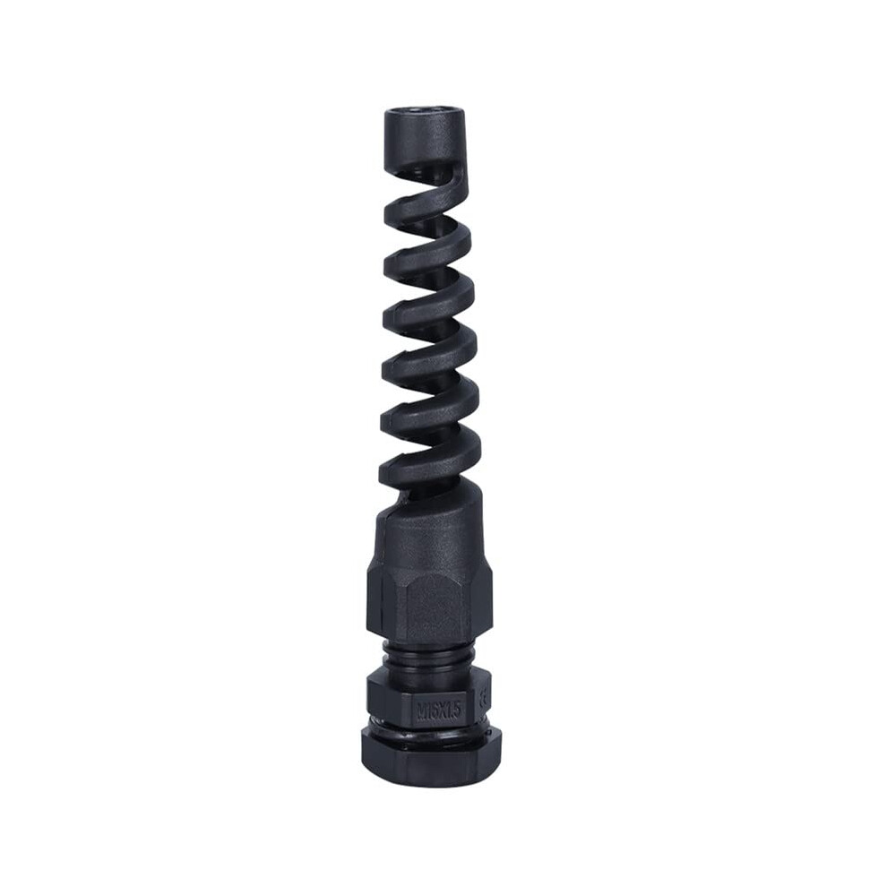 Pg13.5 Thread Spring Cable Gland For 612Mm Wire Nylon Electrical Conduit Connector With Lock Nut Antibending 15Pcs Pack 9189345006159