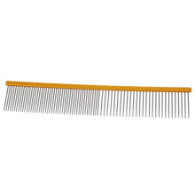 Pet comb cat detangling brush stainless steel 19X3.5X0.2CM gold