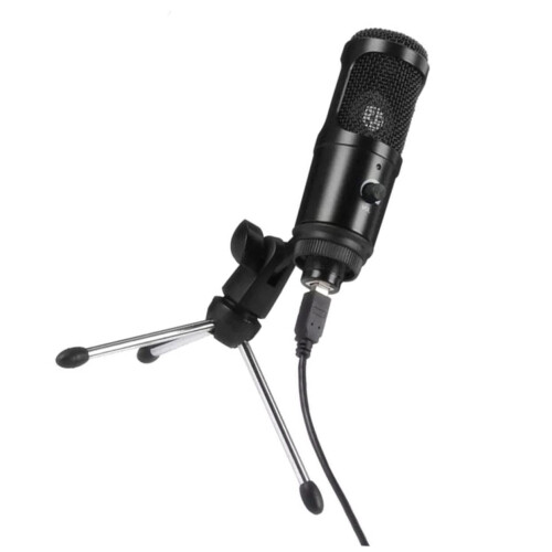 USB Condenser Microphone for Computer Recording with Table Tripod, Ideal for Gaming, Video Chat, and Singing.