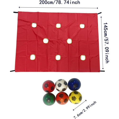 Hole Tarp Set For Team Coordination Games With Interactive Elements Red Color 1