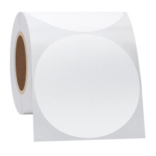Circle Thermal Sticker Labels, MultiPurpose SelfAdhesive Round Direct Thermal Labels for Label Printers, 350 Labels (White, 76 mm) 76mm White