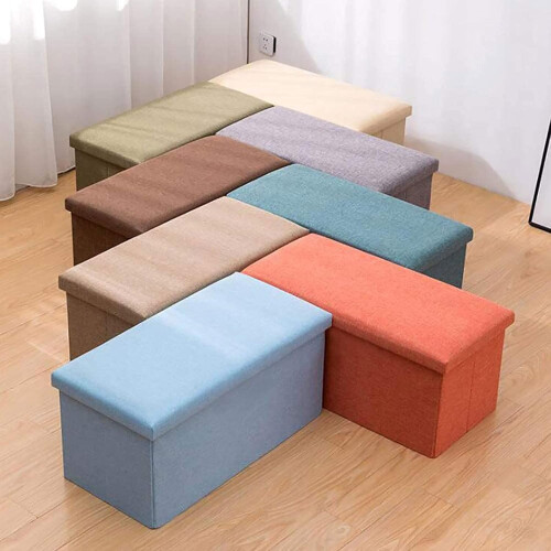 Ottoman with storage, footstool, seat cube, foldable design (15x15x15inch) 1