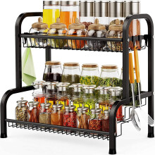 Adaptable Kitchen Organizer, Anti-slip Pads Protecting Your Surfaces, Detachable Design For Convenience, 4 Tiers Of Rust-Proof Stainless Steel Providi