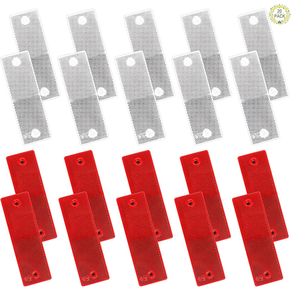 Reflective Warning Stickers For Enhanced Visibility, Durable Anti Uv Car Safety Reflector, Stick-On Adhesive Backing For Quick Installation (20Pcs) 9358999389226