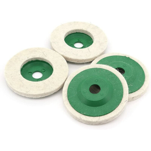 Disco de polimento de lã para móveis, mármore e pedra, conjunto de rodas de polimento de 100 mm (4 polegadas), disco de lã branca para desbaste 2