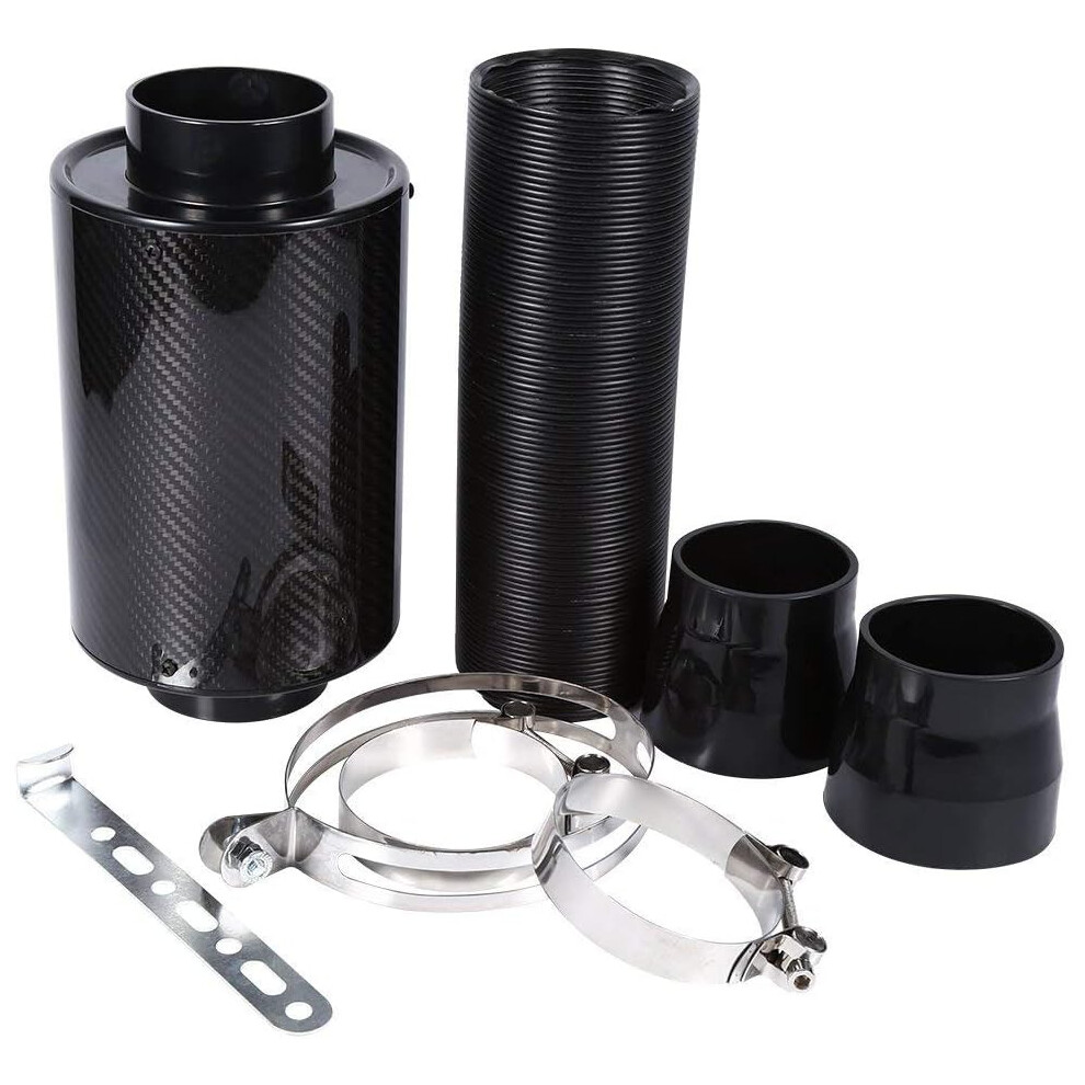 Performance Boosting Cold Air Intake System, Universal Fitment Carbon Fiber Flexible Pipe For Enhanced Air Flow And Fuel Consumption Improvement 9128293338264