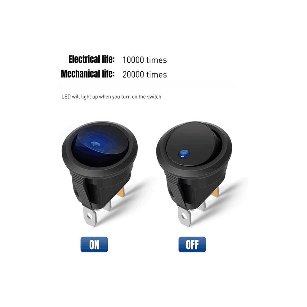 Innovative Snap-In Spst Switch, Round Snap Rocker Switch For Enhanced Power Control In Your Car Auto, Boat Or Home Appliances 9128293338394