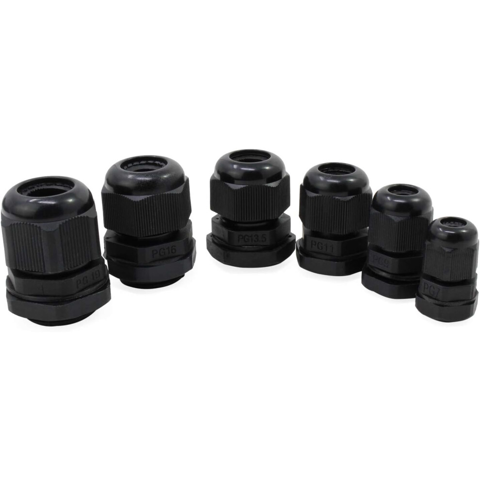 Cable Glands Kit Waterproof, Adjustable Strain Relief Cord Connectors With Ip68 Waterproof Rating, Nylon Material Weatherproof Cable Pass Through For 9128293338592